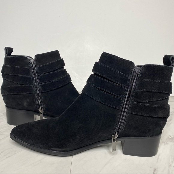 New! Marc Fisher Yandi Western Black Suede Bootie 8M - Picture 6 of 13